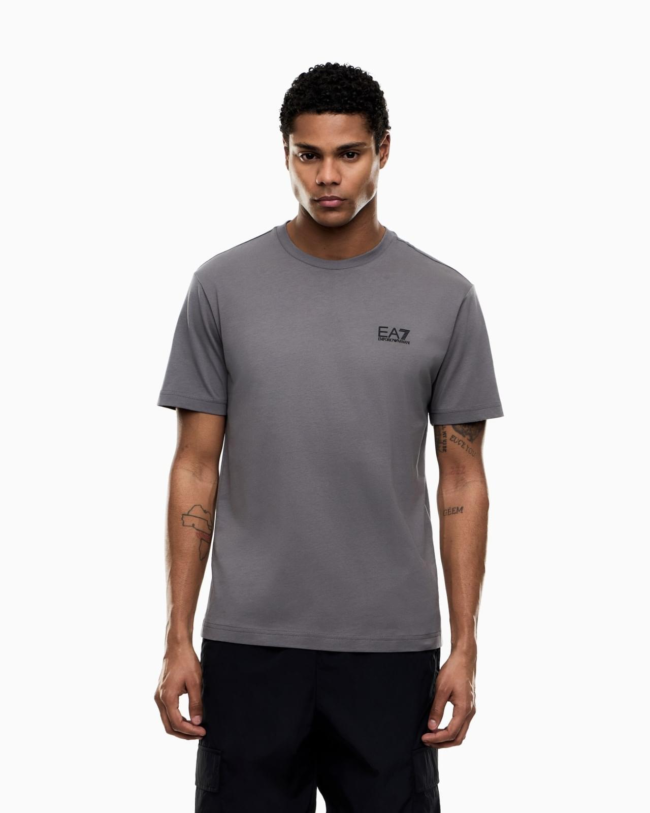 T-SHIRT EA7 GRI ME DETAJE MINIMALISTE