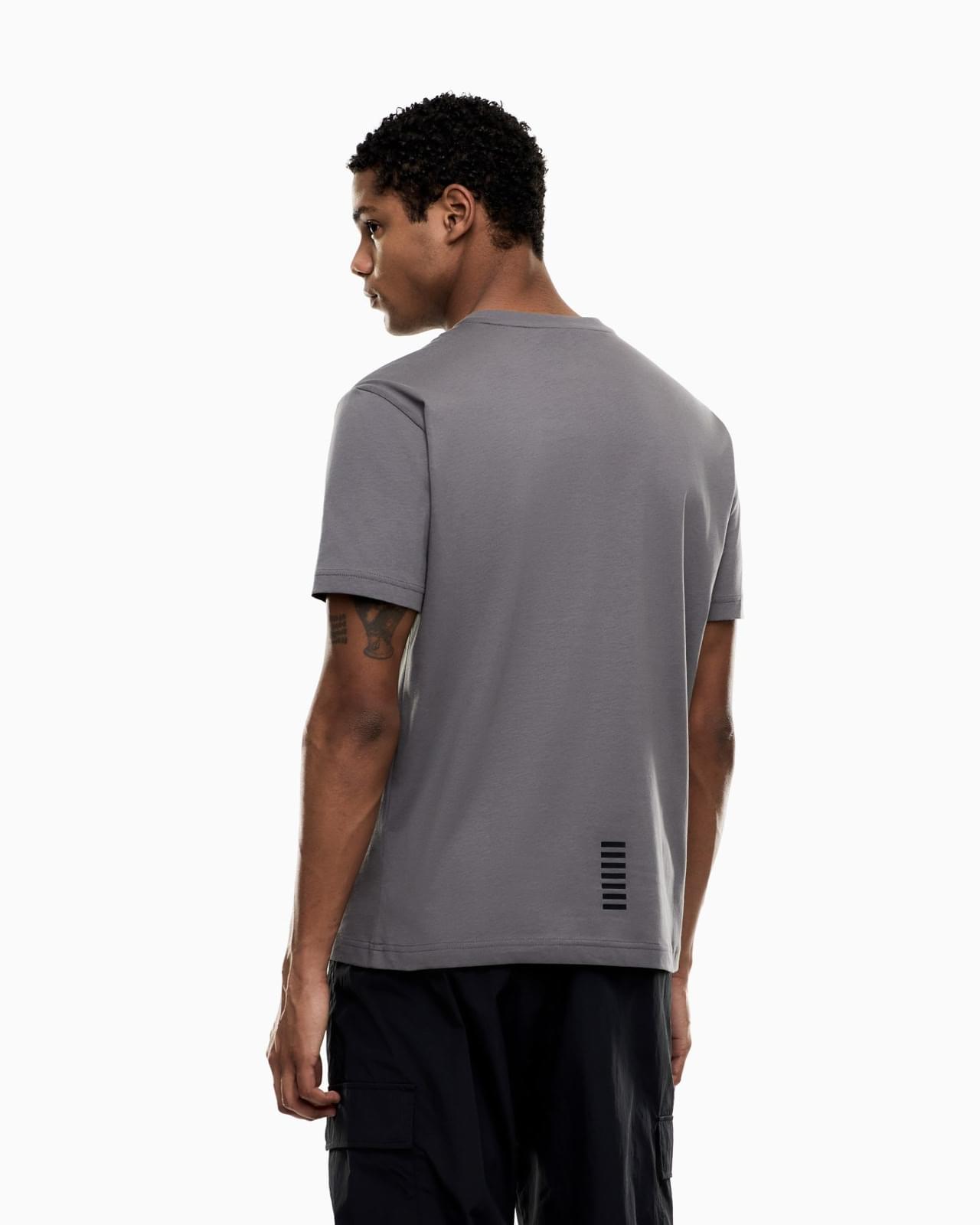 T-SHIRT EA7 GRI ME DETAJE MINIMALISTE - Image 3