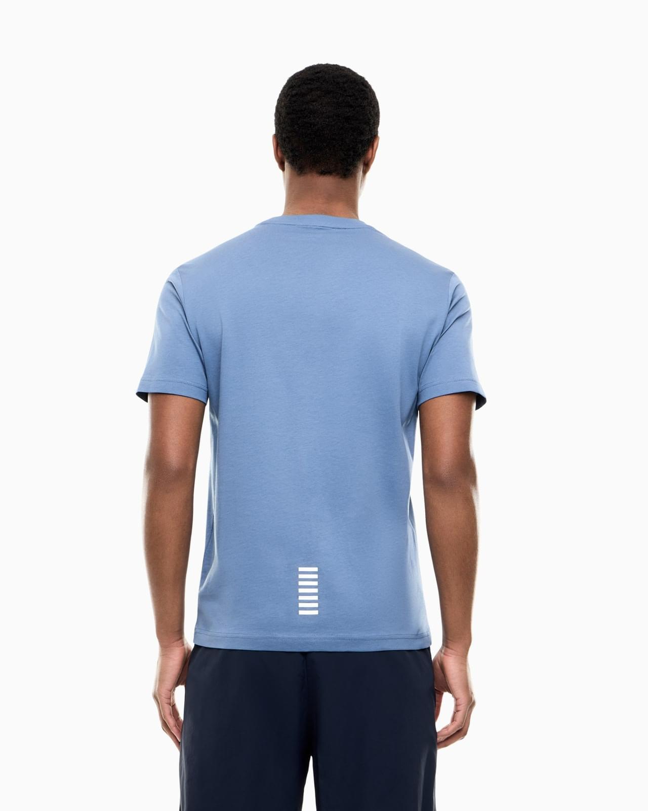 T-SHIRT EA7 BLU E HAPUR ME DETAJE MINIMALISTE - Image 2