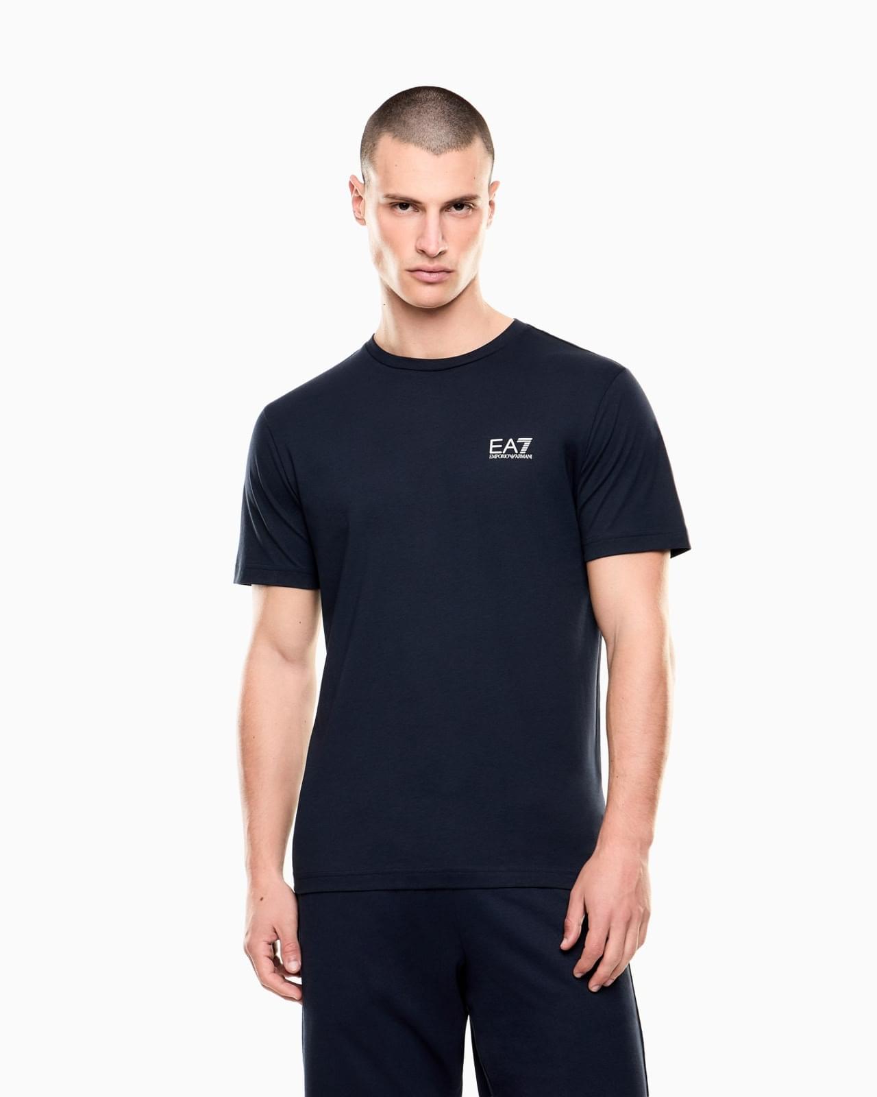 T-SHIRT EA7 BLU NAVY ME DETAJE MINIMALISTE