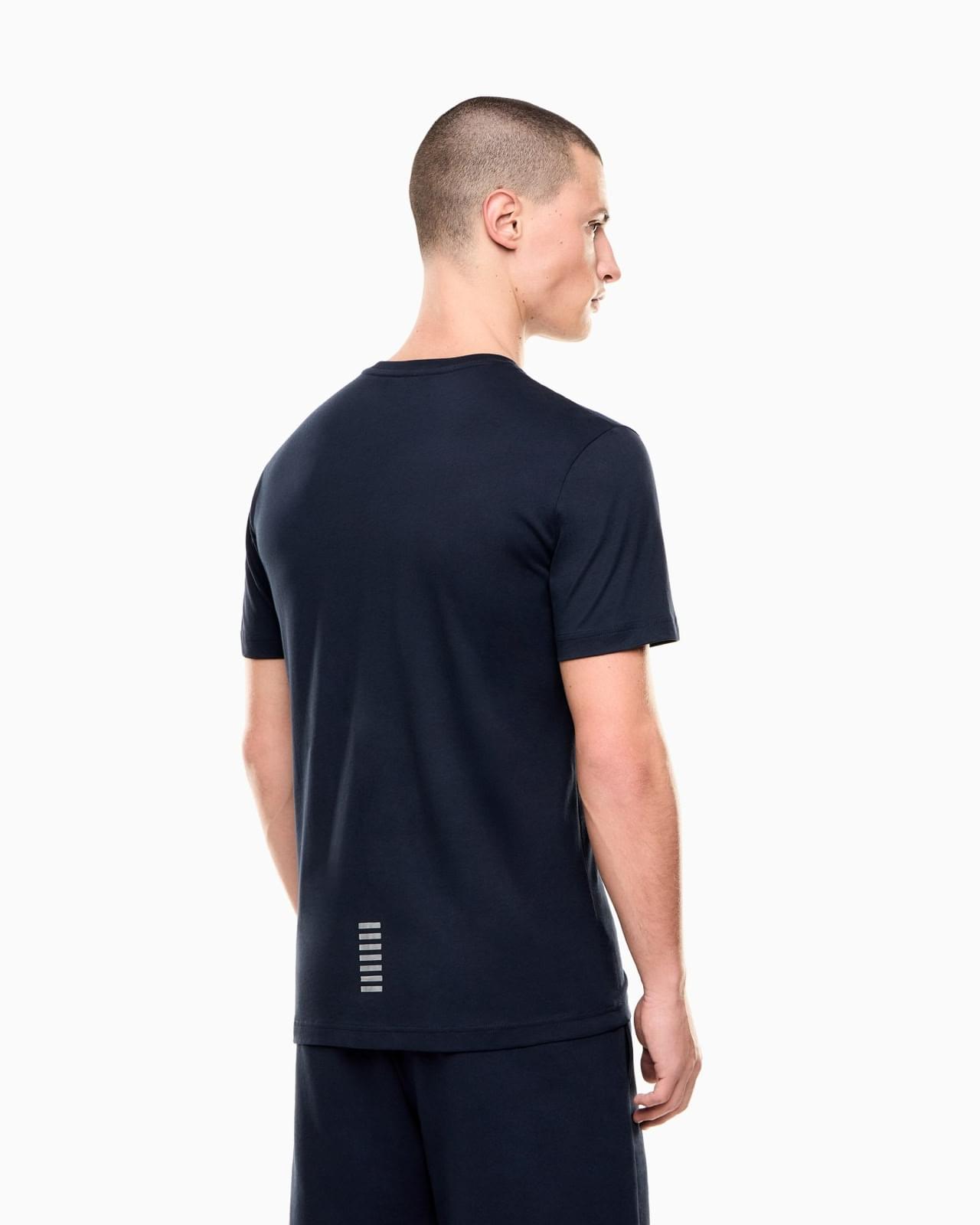 T-SHIRT EA7 BLU NAVY ME DETAJE MINIMALISTE - Image 2